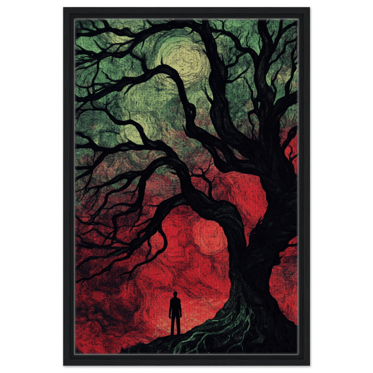 Ancient trees twist into monstrous contorted fig 1 - Shop Ai Art WebShop - Digital Art online Store