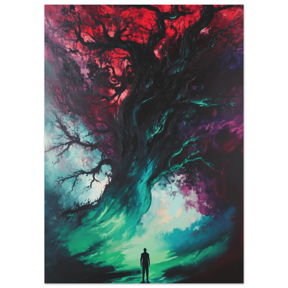 Ancient trees twist into monstrous contorted fig - Shop Ai Art WebShop - Digital Art online Store