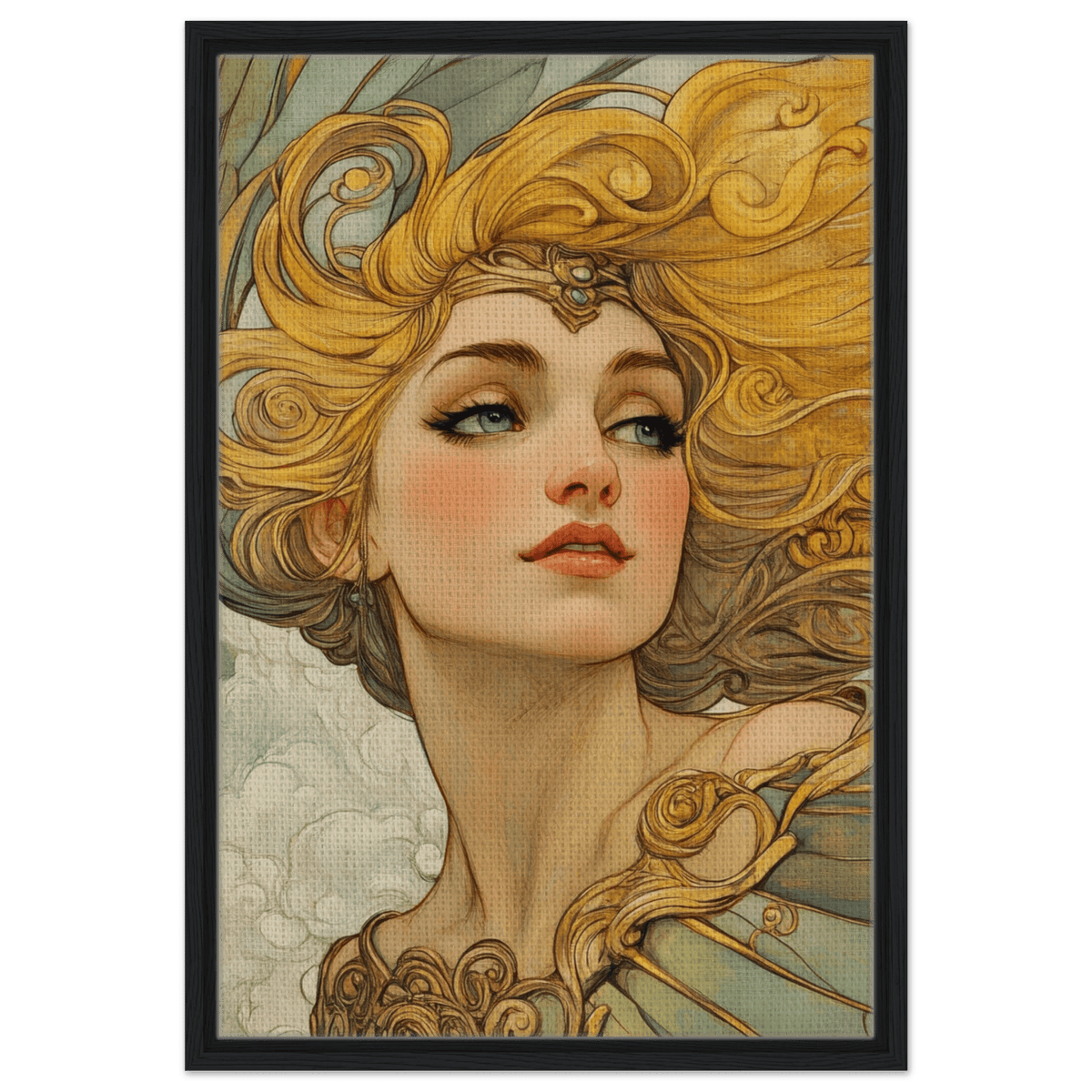 Art Nouveau Valkyries Flight Art Nouveau Close 2 - Shop Ai Art WebShop - Digital Art online Store