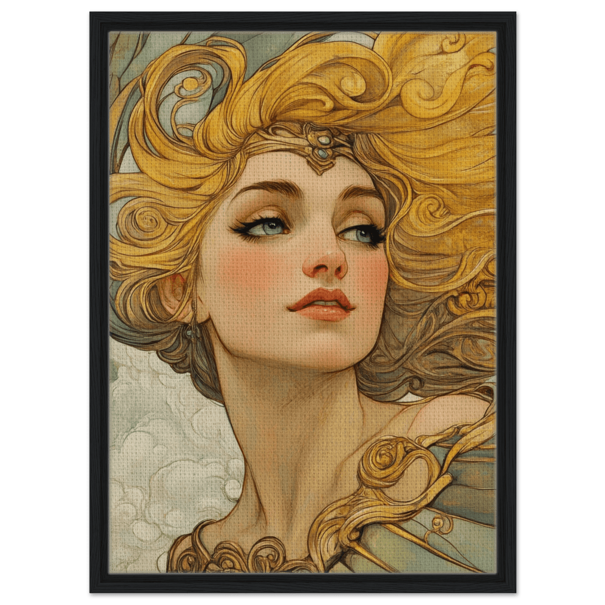 Art Nouveau Valkyries Flight Art Nouveau Close 2 - Shop Ai Art WebShop - Digital Art online Store