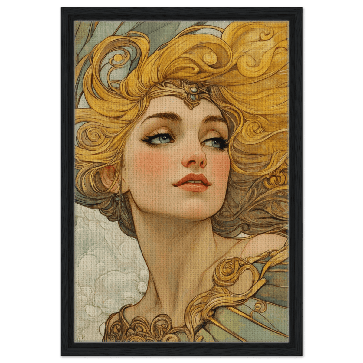 Art Nouveau Valkyries Flight Art Nouveau Close 2 - Shop Ai Art WebShop - Digital Art online Store