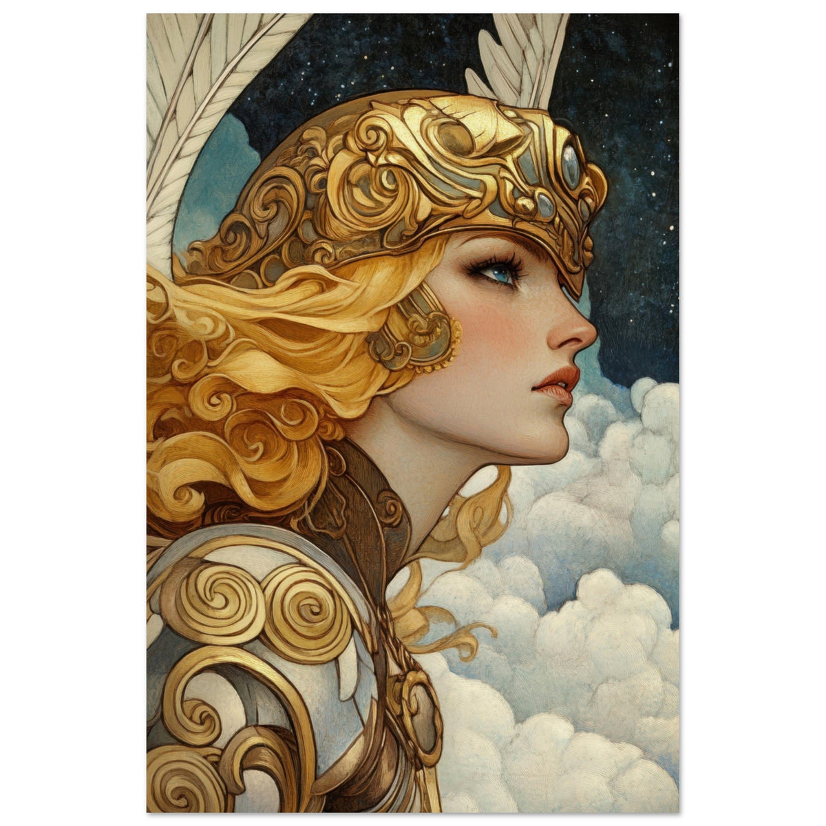 Art Nouveau Valkyries Flight Art Nouveau Close 3 - Shop Ai Art WebShop - Digital Art online Store
