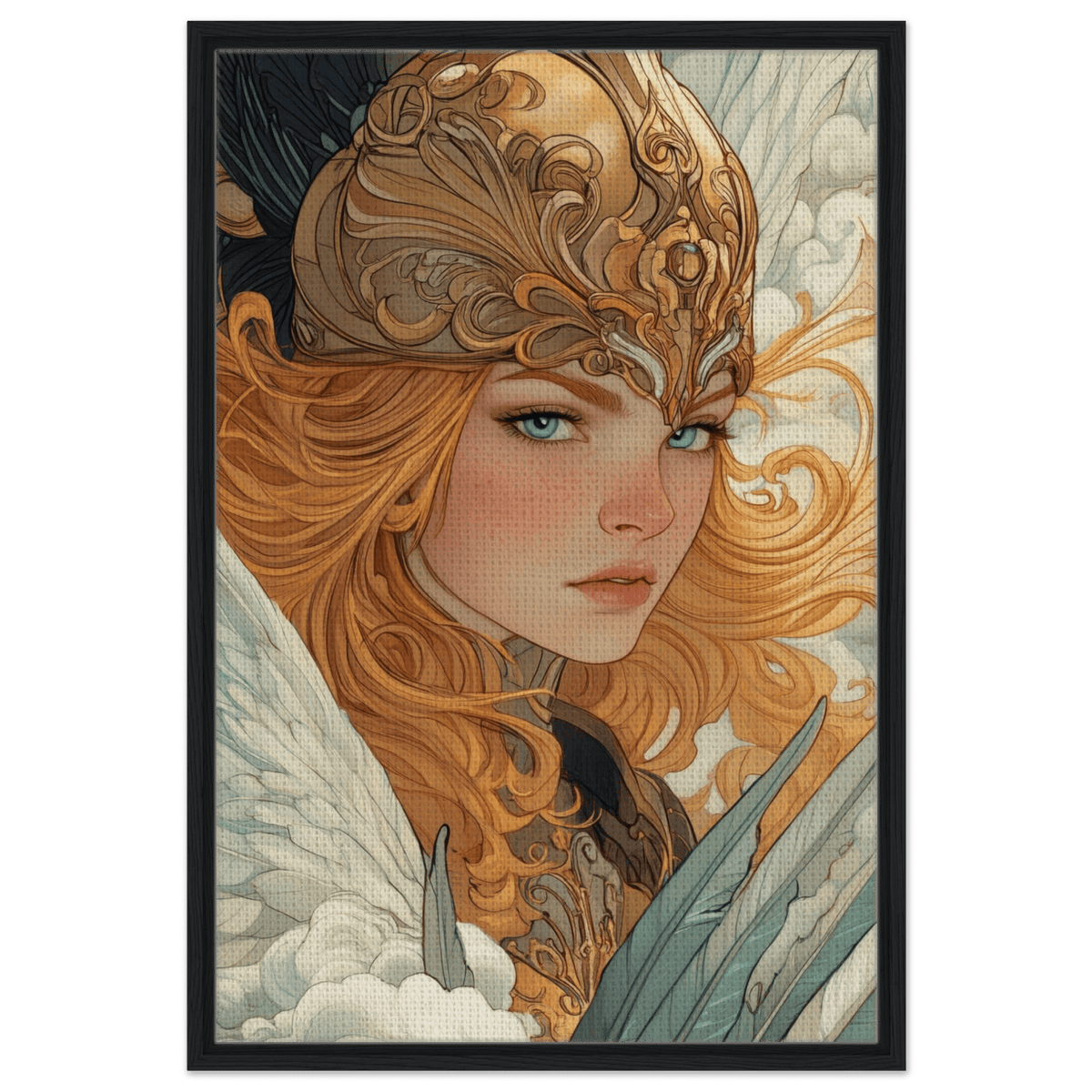 Art Nouveau Valkyries Flight Art Nouveau Close 6 - Shop Ai Art WebShop - Digital Art online Store