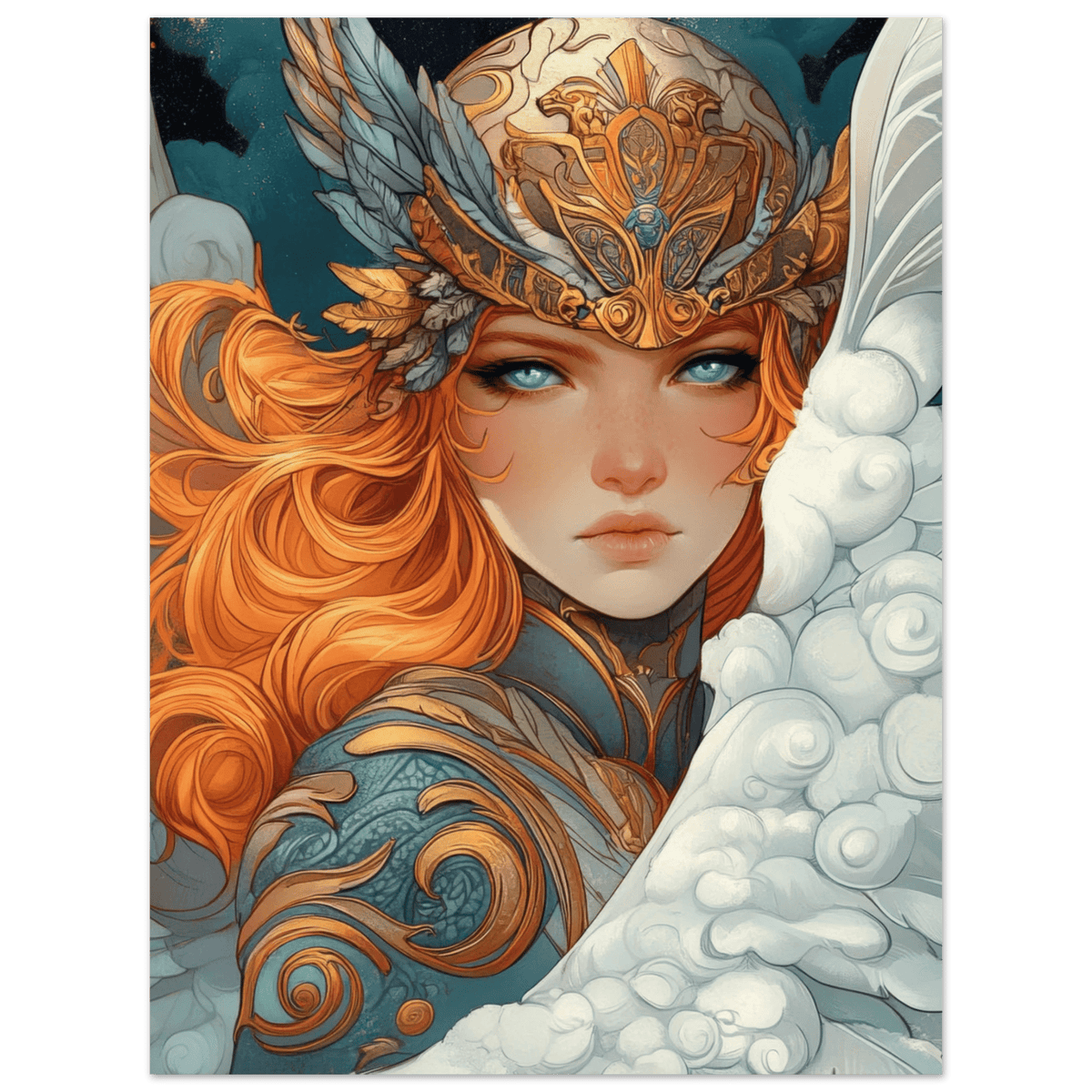Art Nouveau Valkyries Flight Art Nouveau Close - Shop Ai Art WebShop - Digital Art online Store