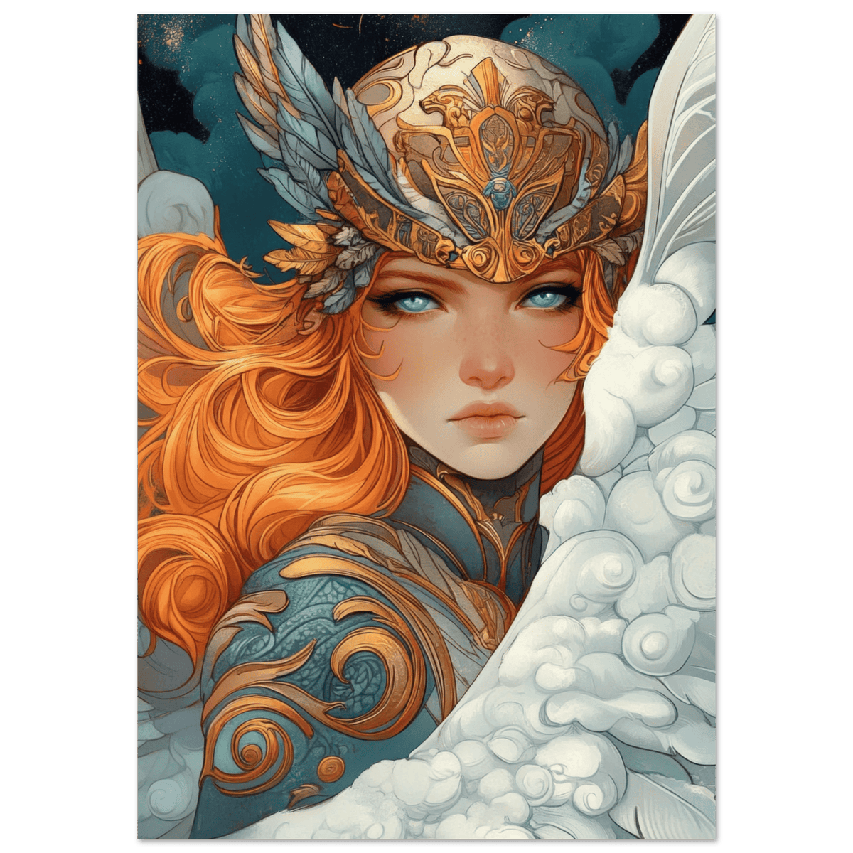 Art Nouveau Valkyries Flight Art Nouveau Close - Shop Ai Art WebShop - Digital Art online Store