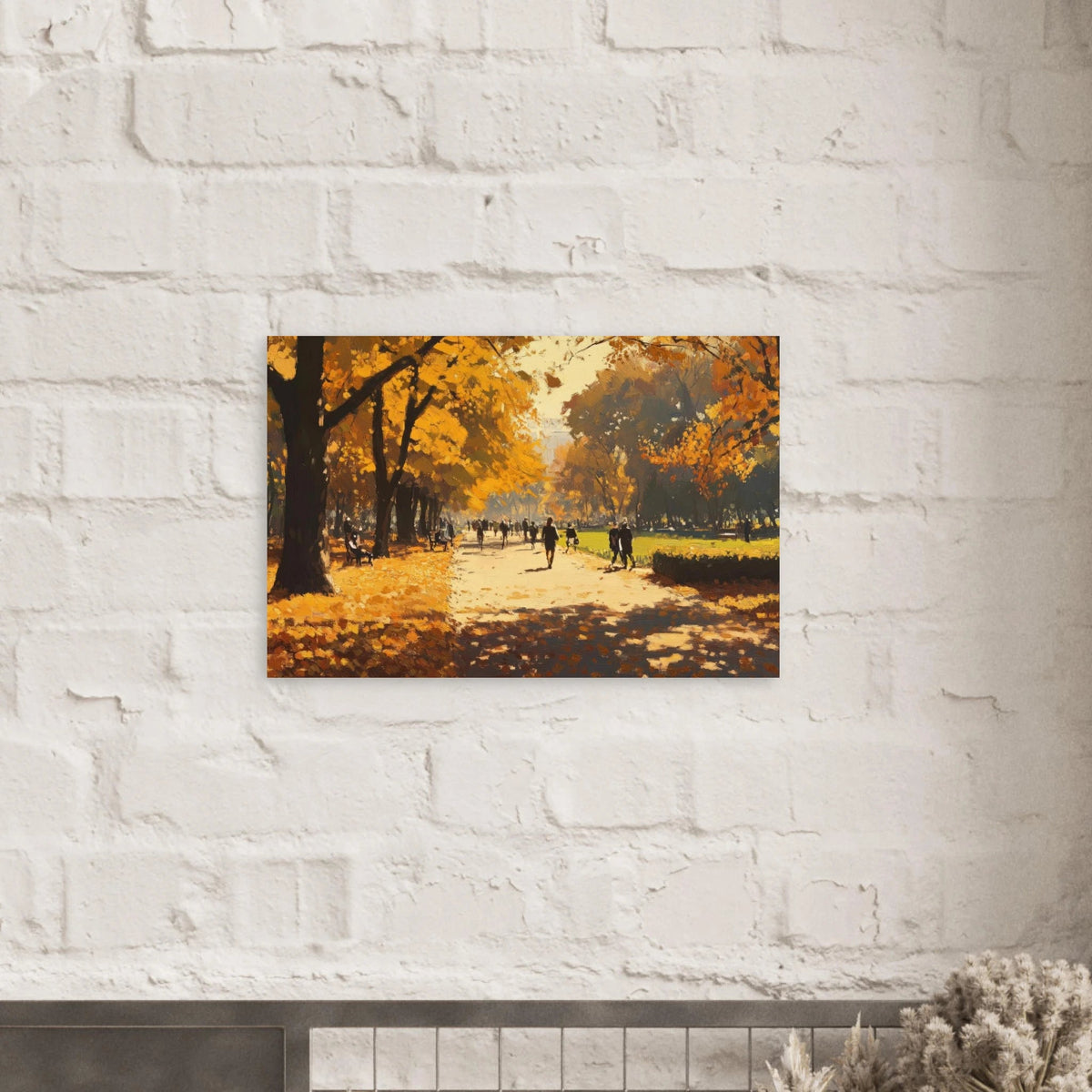 Autumn Park with Strolling Figures A vast park 3 - Shop Ai Art WebShop - Digital Art online Store