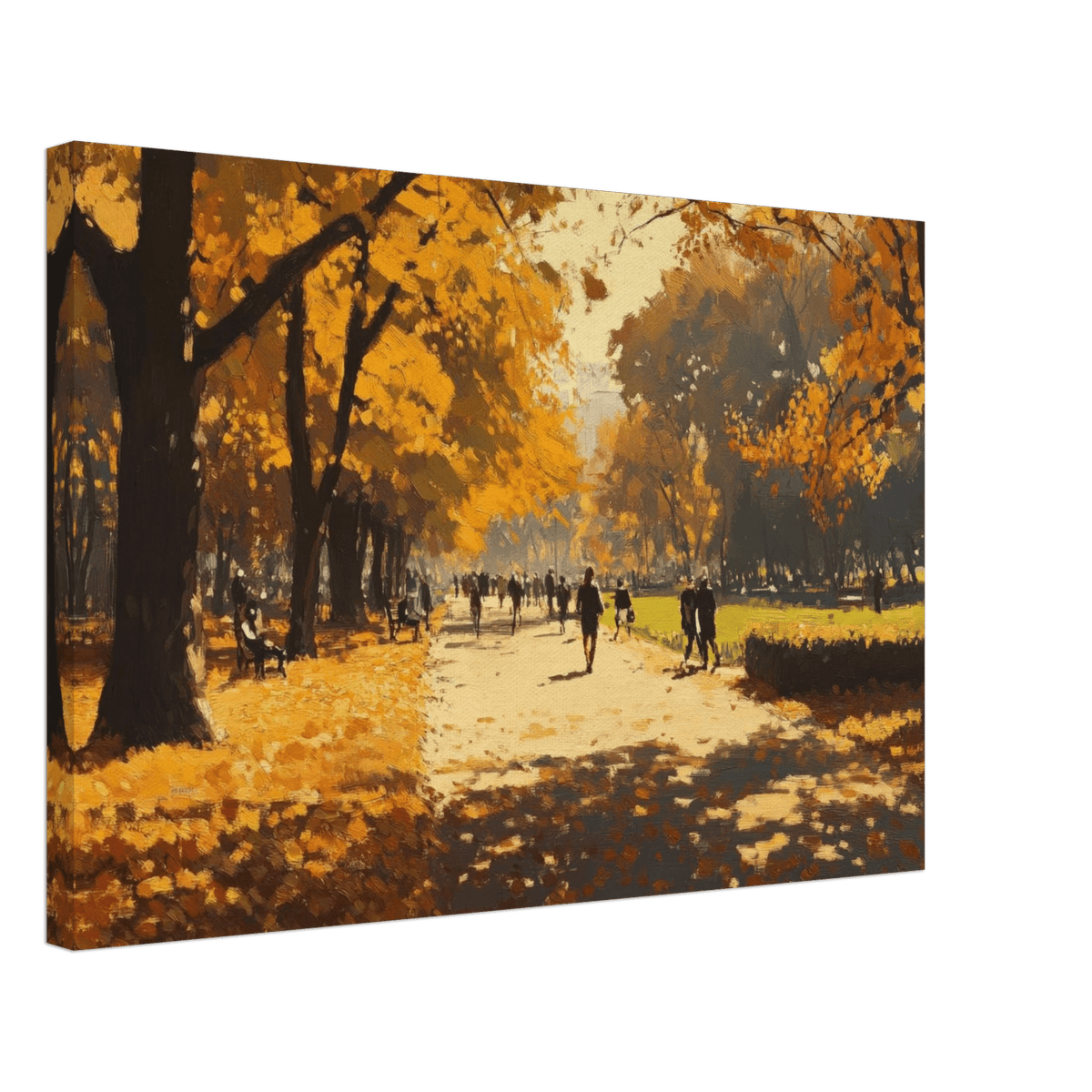 Autumn Park with Strolling Figures A vast park 3 - Shop Ai Art WebShop - Digital Art online Store