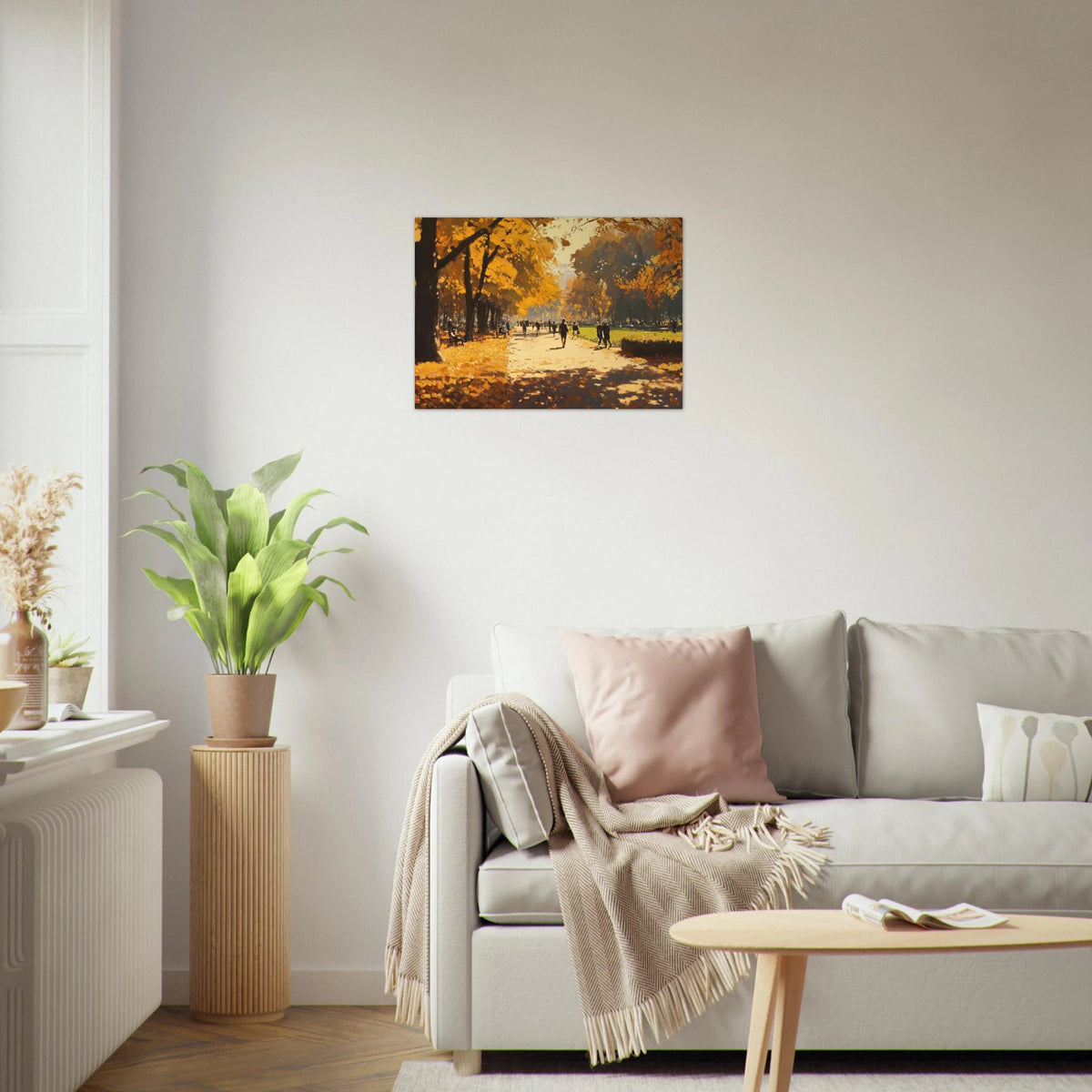 Autumn Park with Strolling Figures A vast park 3 - Shop Ai Art WebShop - Digital Art online Store