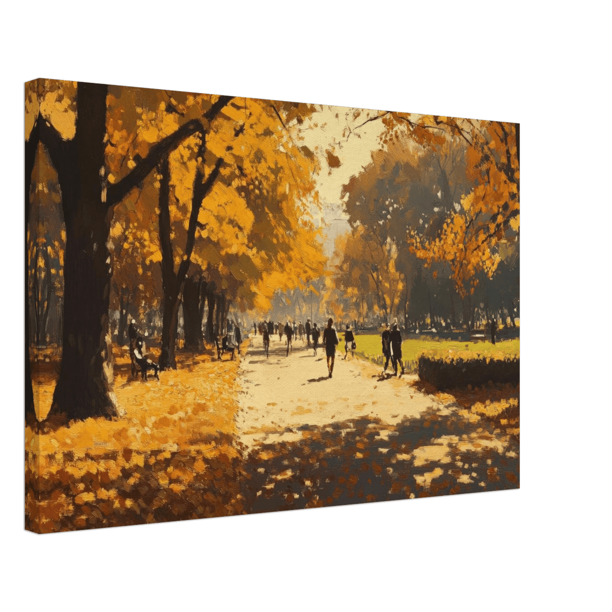 Autumn Park with Strolling Figures A vast park 3 - Shop Ai Art WebShop - Digital Art online Store