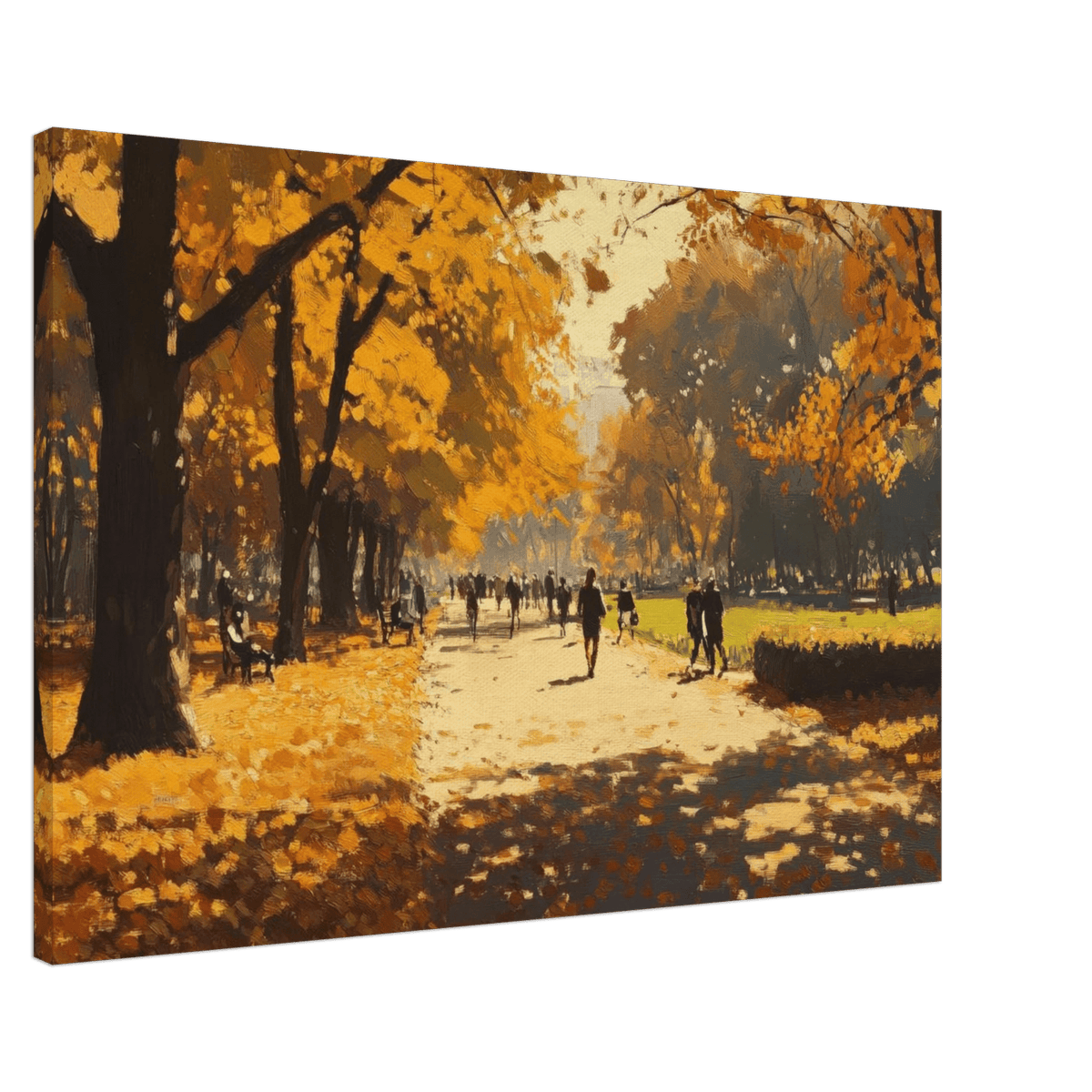 Autumn Park with Strolling Figures A vast park 3 - Shop Ai Art WebShop - Digital Art online Store
