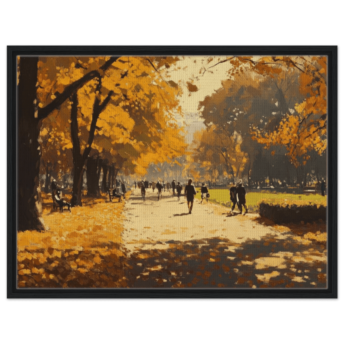 Autumn Park with Strolling Figures A vast park 3 - Shop Ai Art WebShop - Digital Art online Store