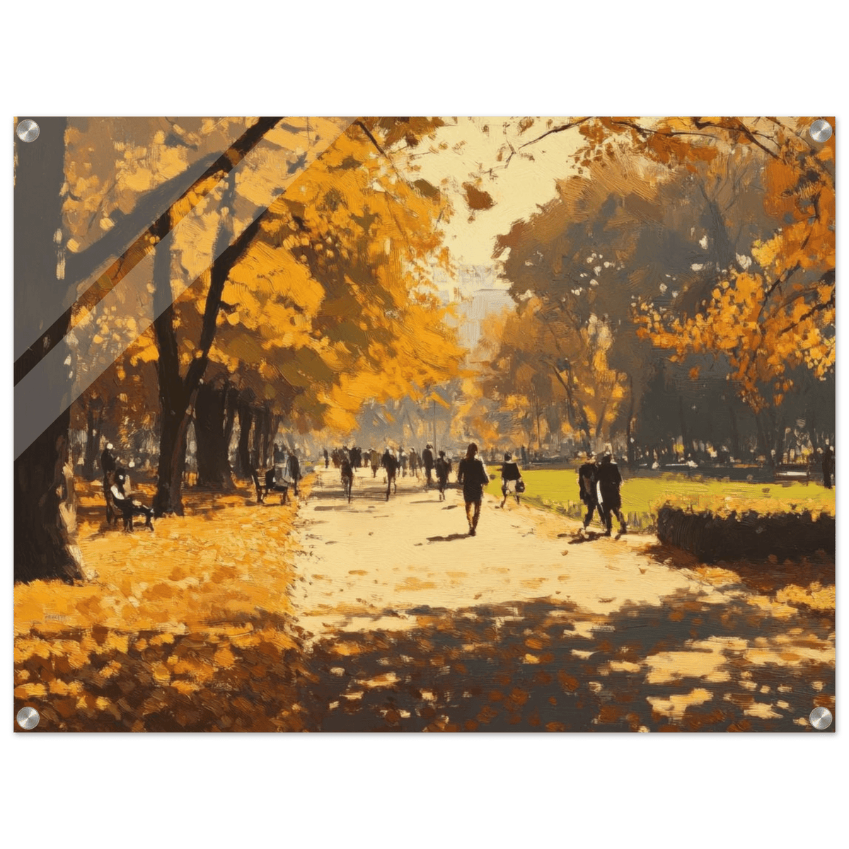 Autumn Park with Strolling Figures A vast park 3 - Shop Ai Art WebShop - Digital Art online Store