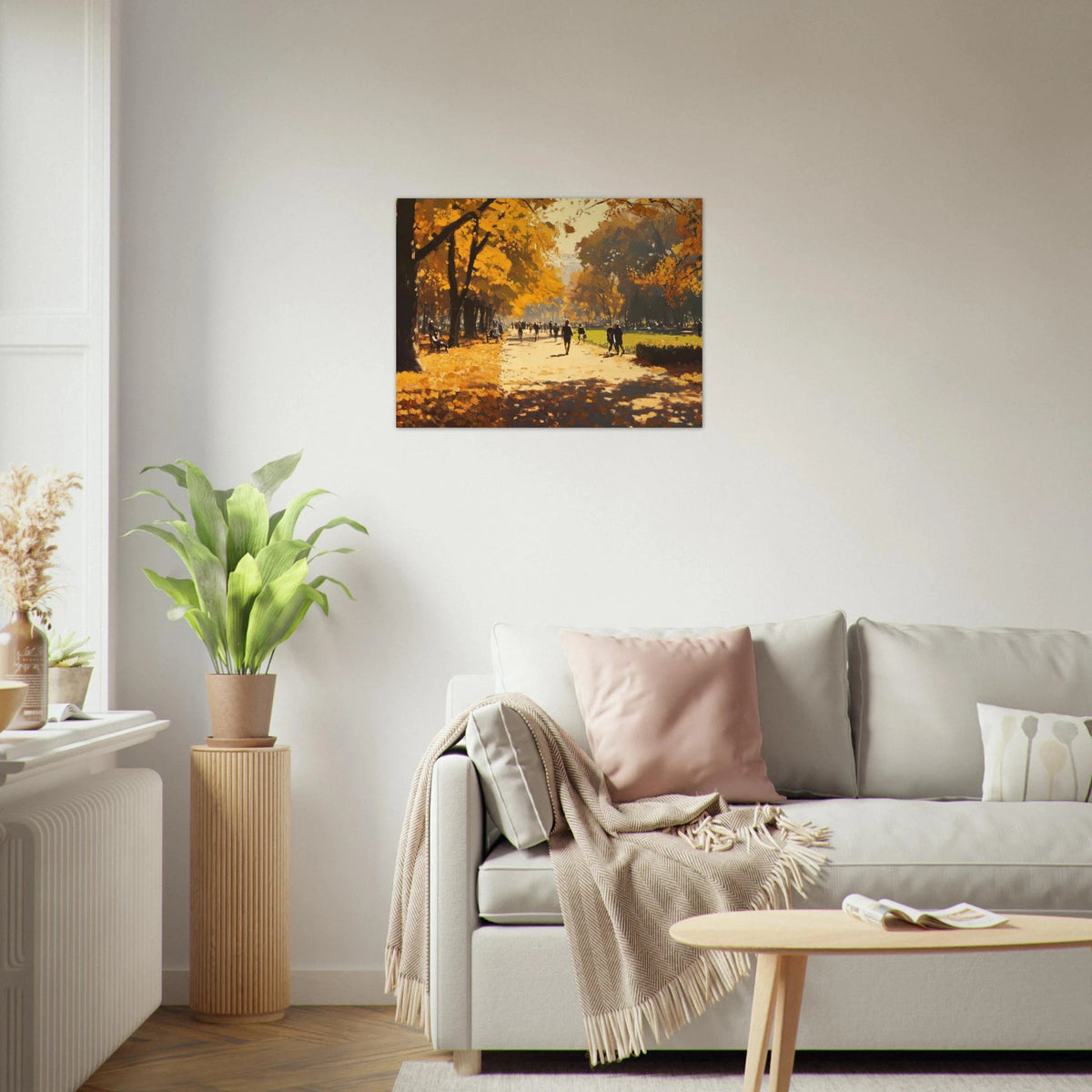 Autumn Park with Strolling Figures A vast park 3 - Shop Ai Art WebShop - Digital Art online Store