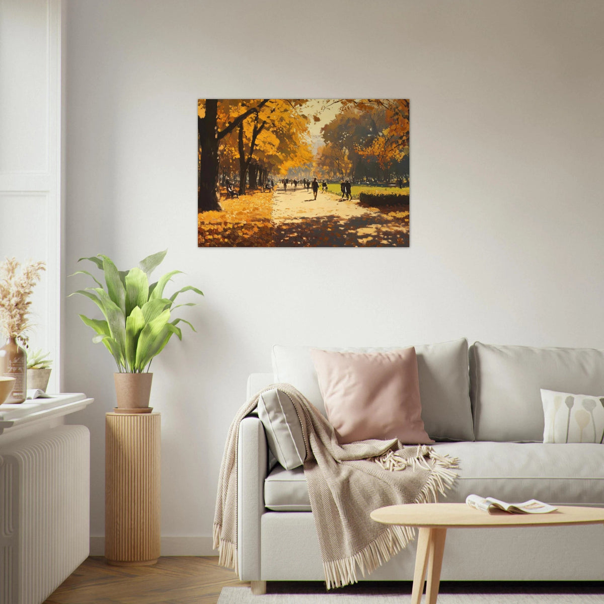 Autumn Park with Strolling Figures A vast park 3 - Shop Ai Art WebShop - Digital Art online Store