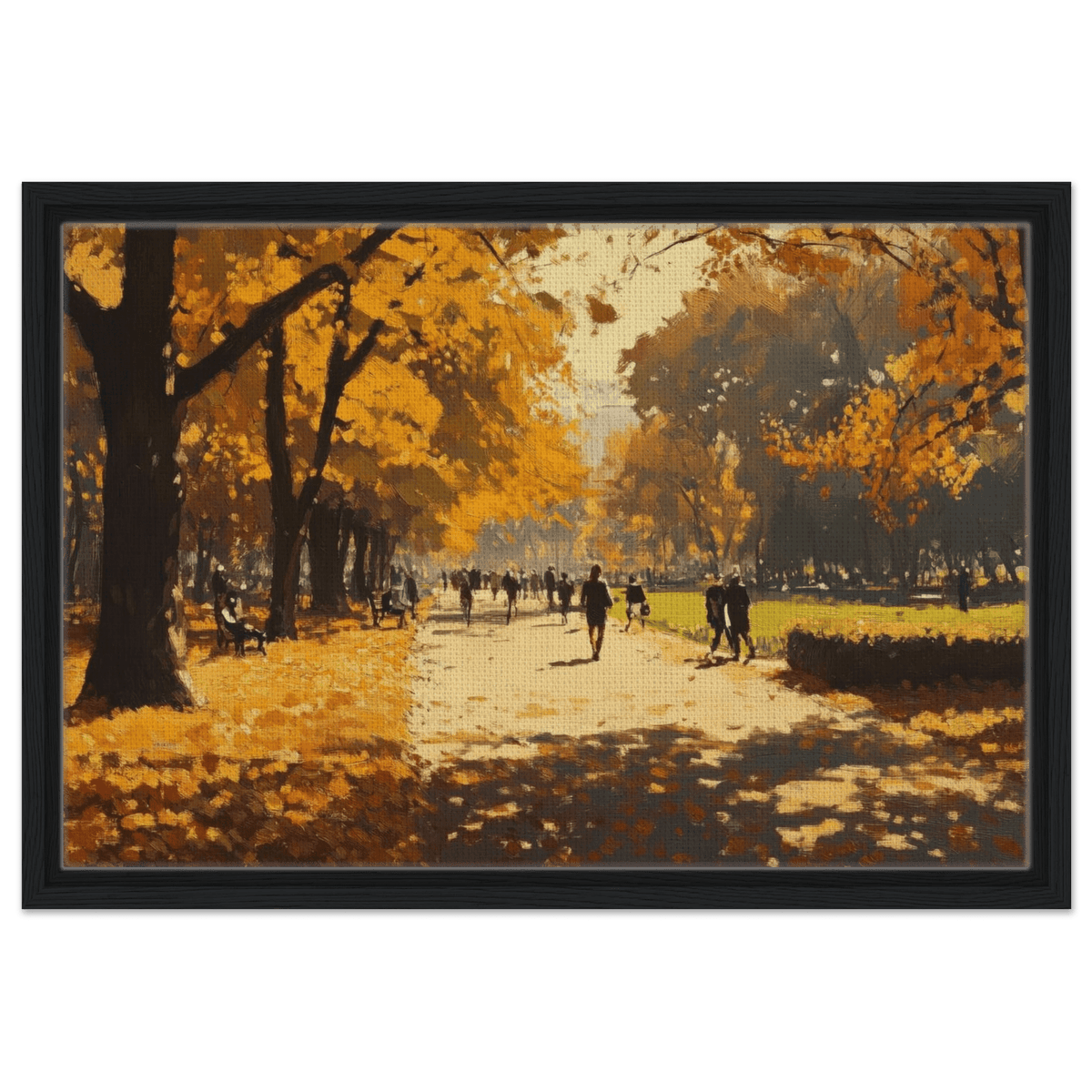 Autumn Park with Strolling Figures A vast park 3 - Shop Ai Art WebShop - Digital Art online Store