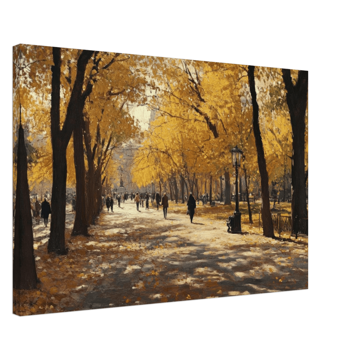 Autumn Park with Strolling Figures A vast park - Shop Ai Art WebShop - Digital Art online Store