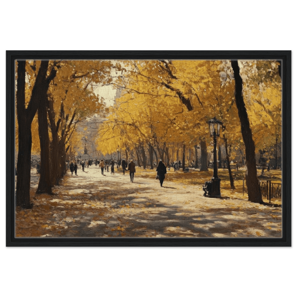 Autumn Park with Strolling Figures A vast park - Shop Ai Art WebShop - Digital Art online Store