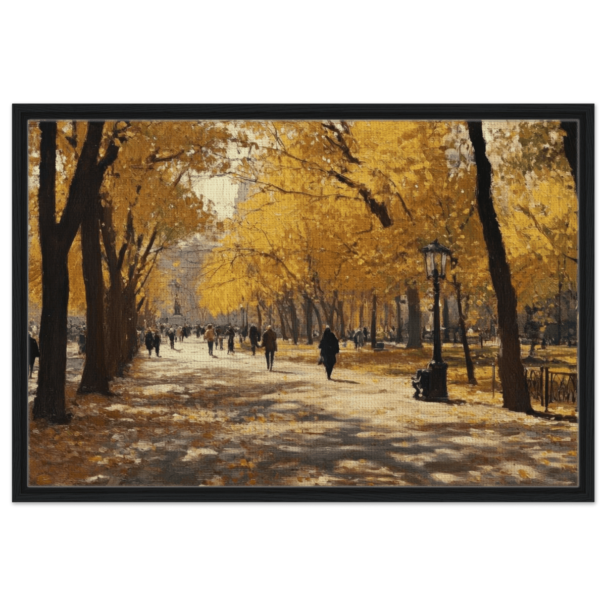 Autumn Park with Strolling Figures A vast park - Shop Ai Art WebShop - Digital Art online Store