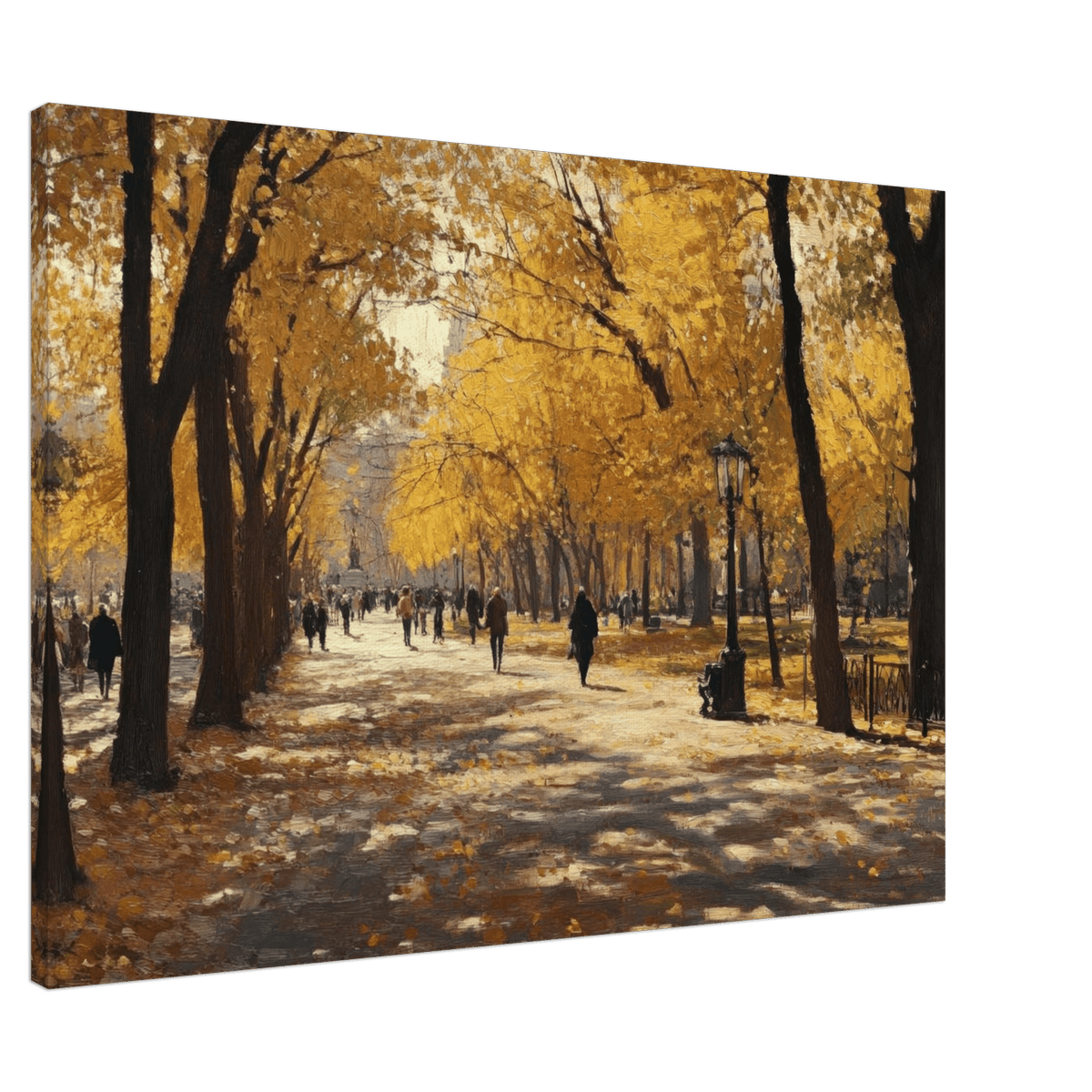 Autumn Park with Strolling Figures A vast park - Shop Ai Art WebShop - Digital Art online Store