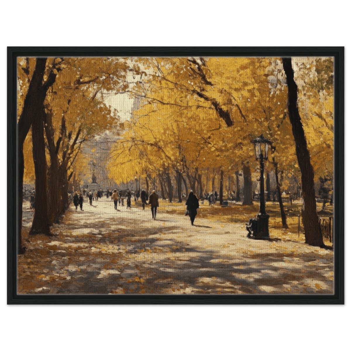 Autumn Park with Strolling Figures A vast park - Shop Ai Art WebShop - Digital Art online Store