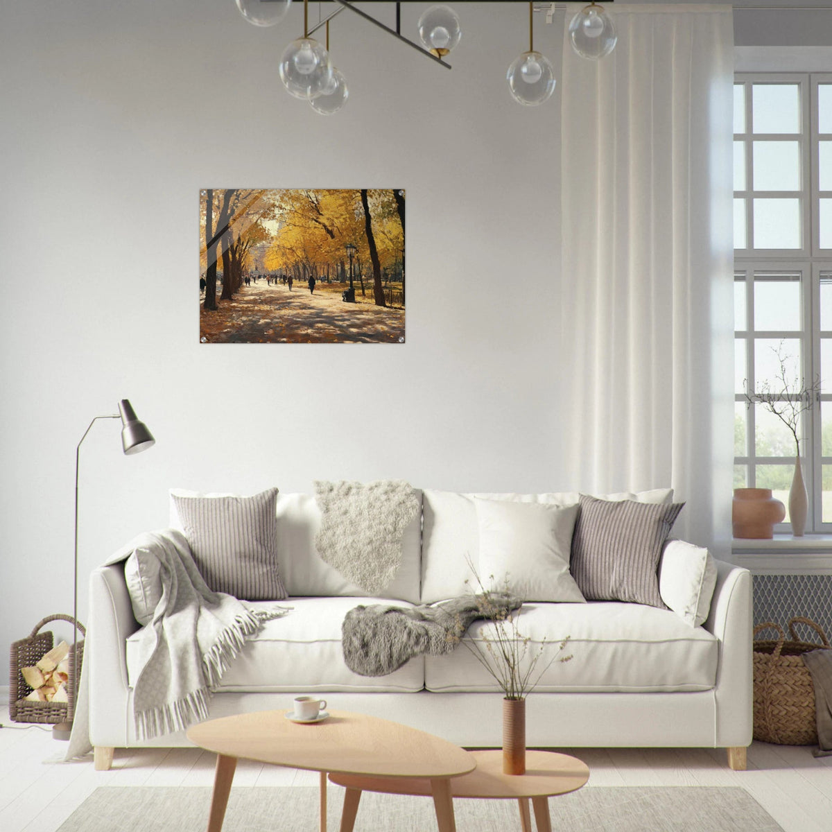 Autumn Park with Strolling Figures A vast park - Shop Ai Art WebShop - Digital Art online Store