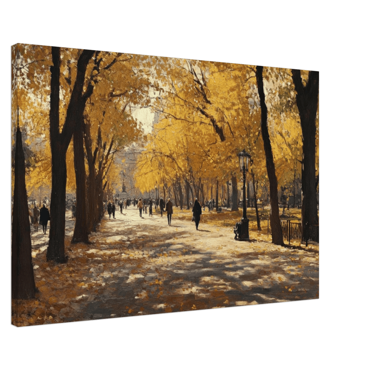 Autumn Park with Strolling Figures A vast park - Shop Ai Art WebShop - Digital Art online Store