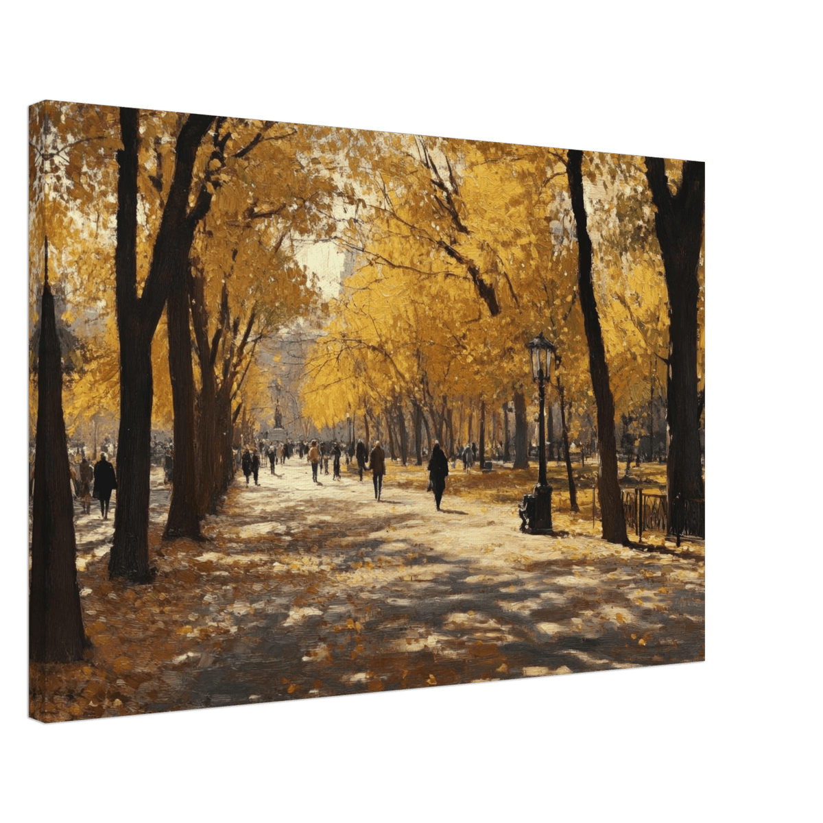 Autumn Park with Strolling Figures A vast park - Shop Ai Art WebShop - Digital Art online Store