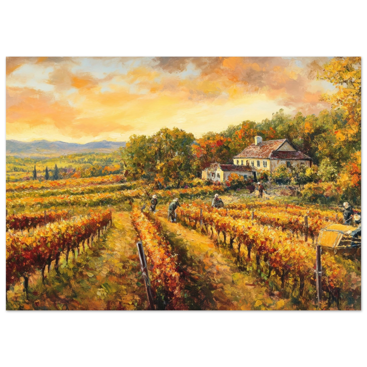 Autumn Vineyard Harvest A picturesque vineyards - Shop Ai Art WebShop - Digital Art online Store