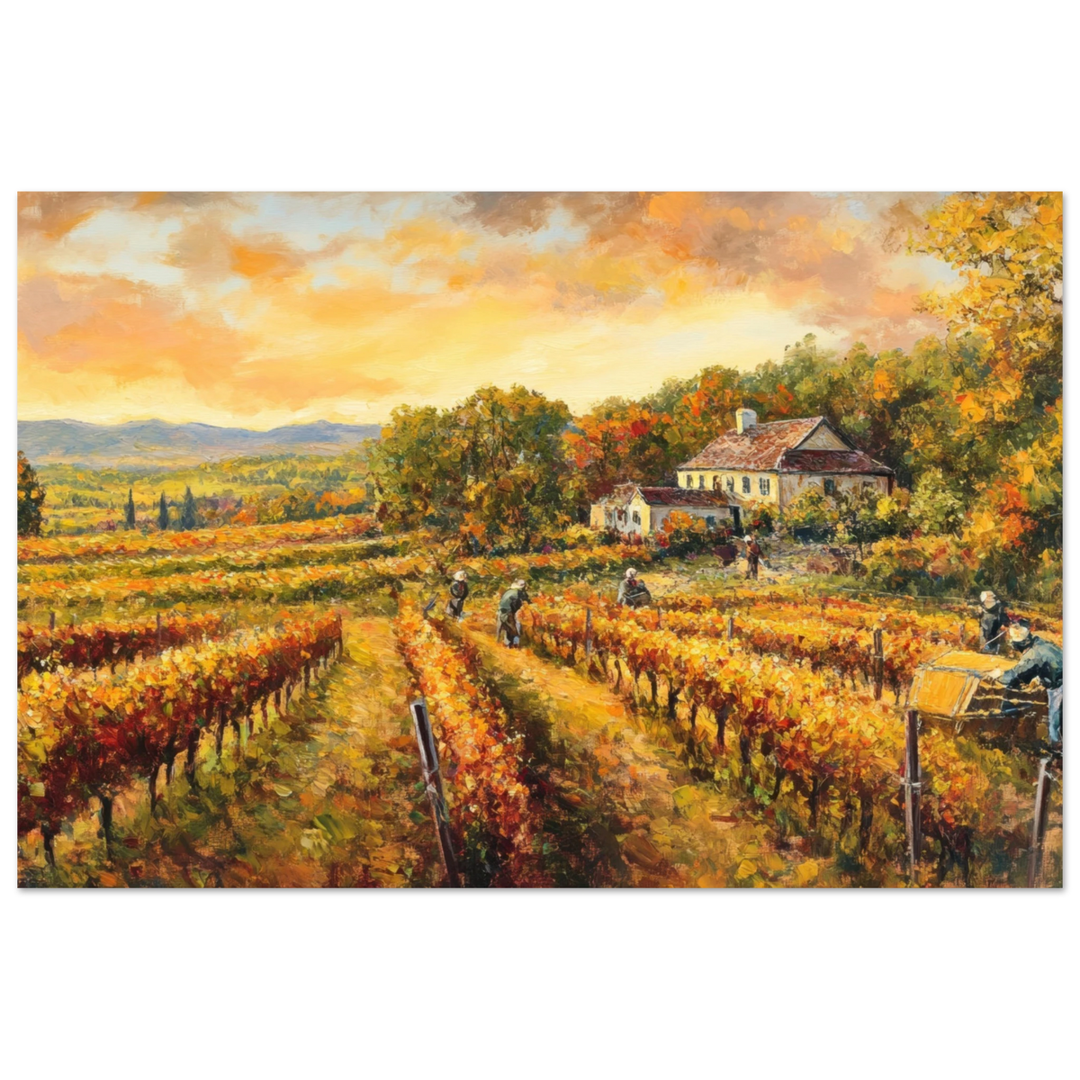 Autumn Vineyard Harvest A picturesque vineyards - Shop Ai Art WebShop - Digital Art online Store