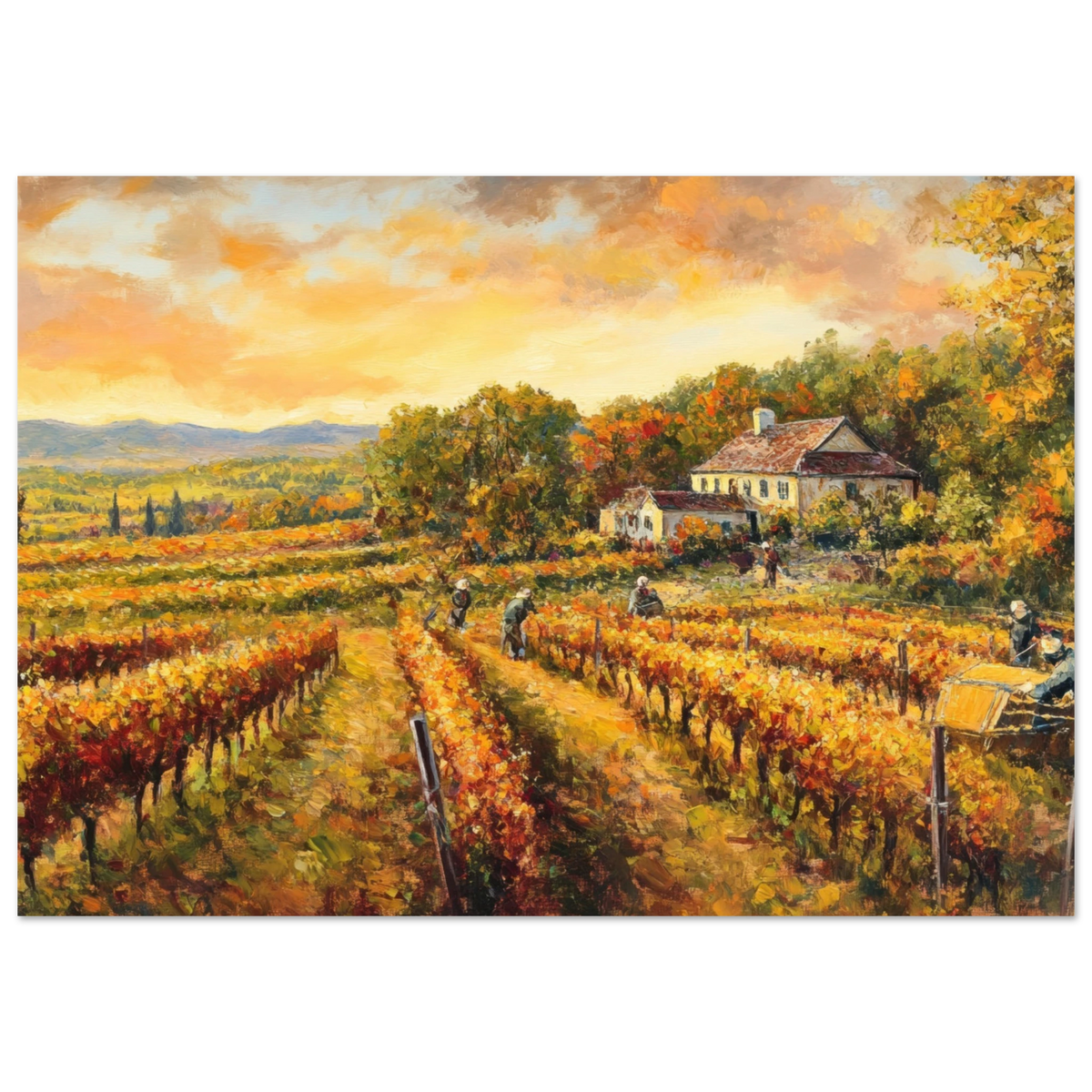 Autumn Vineyard Harvest A picturesque vineyards - Shop Ai Art WebShop - Digital Art online Store