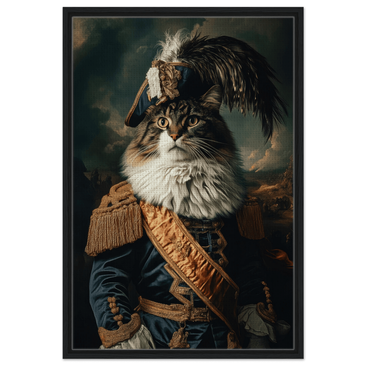 Baroque Military Commander Cat A fierce - looking 4 - Shop Ai Art WebShop - Digital Art online Store