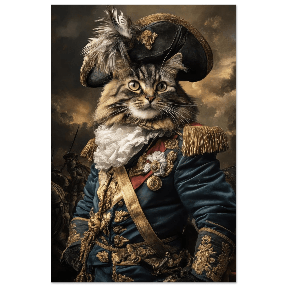 Baroque Military Commander Cat A fierce - looking 7 - Shop Ai Art WebShop - Digital Art online Store