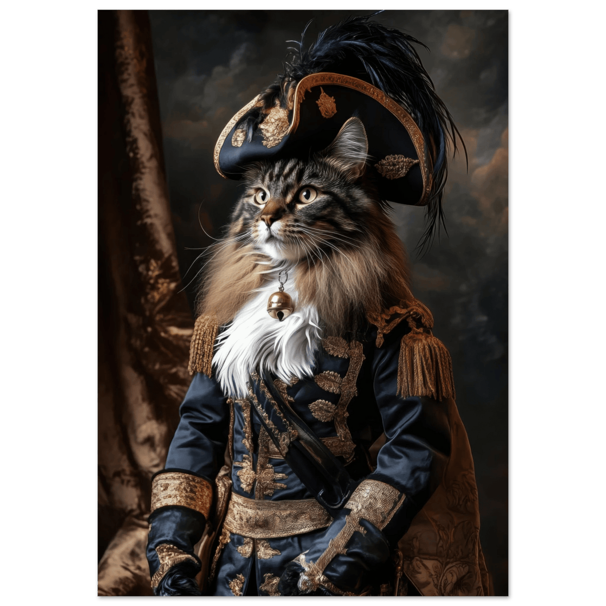 Baroque Military Commander Cat A fierce - looking - Shop Ai Art WebShop - Digital Art online Store