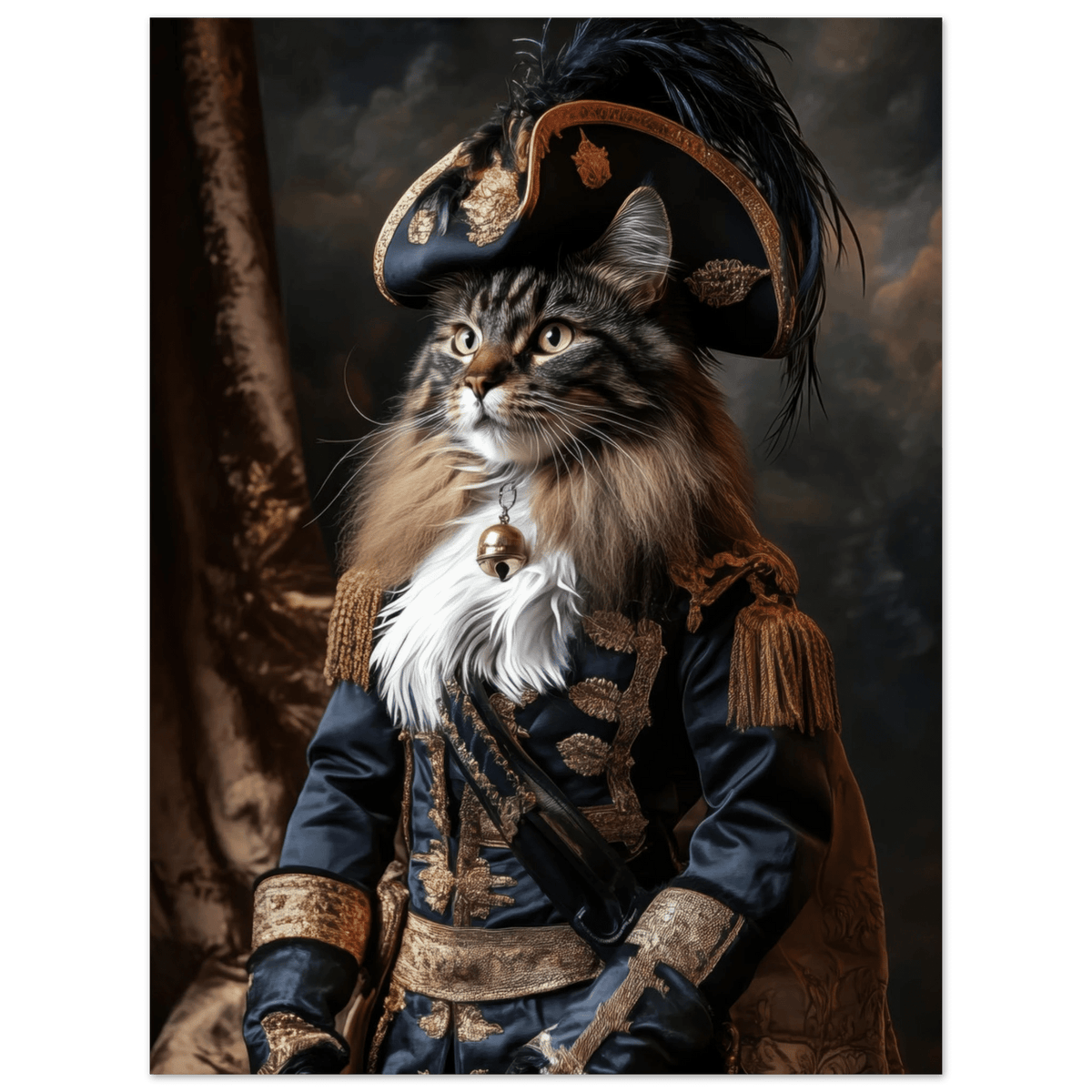 Baroque Military Commander Cat A fierce - looking - Shop Ai Art WebShop - Digital Art online Store