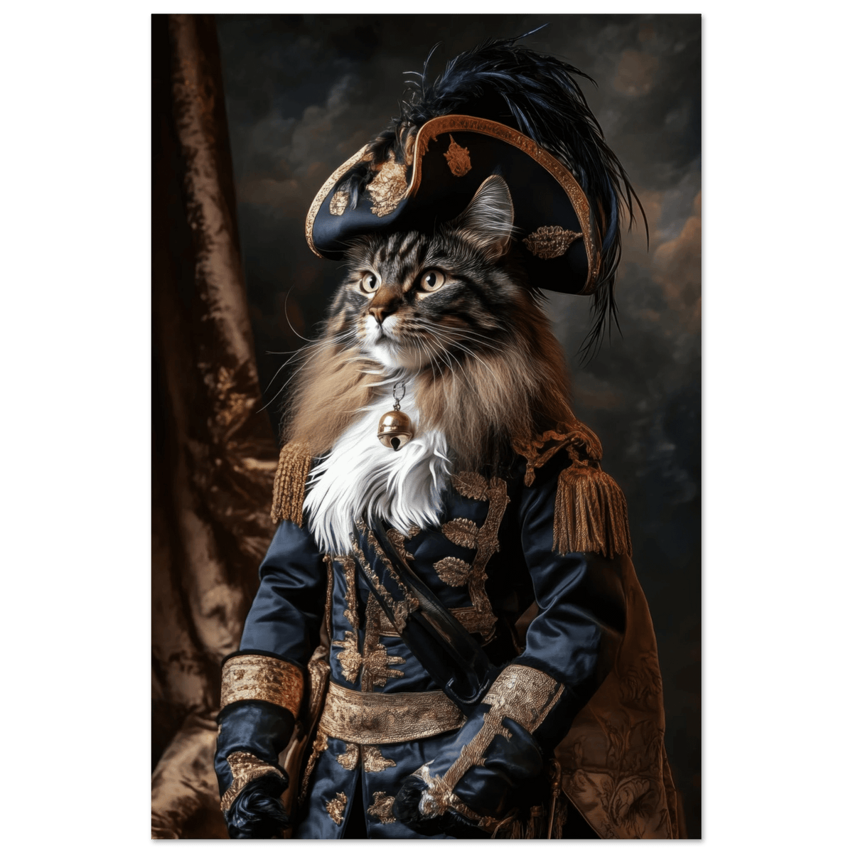 Baroque Military Commander Cat A fierce - looking - Shop Ai Art WebShop - Digital Art online Store