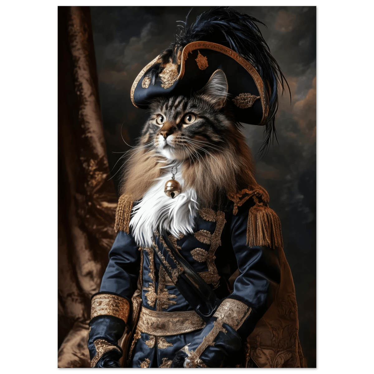 Baroque Military Commander Cat A fierce - looking - Shop Ai Art WebShop - Digital Art online Store