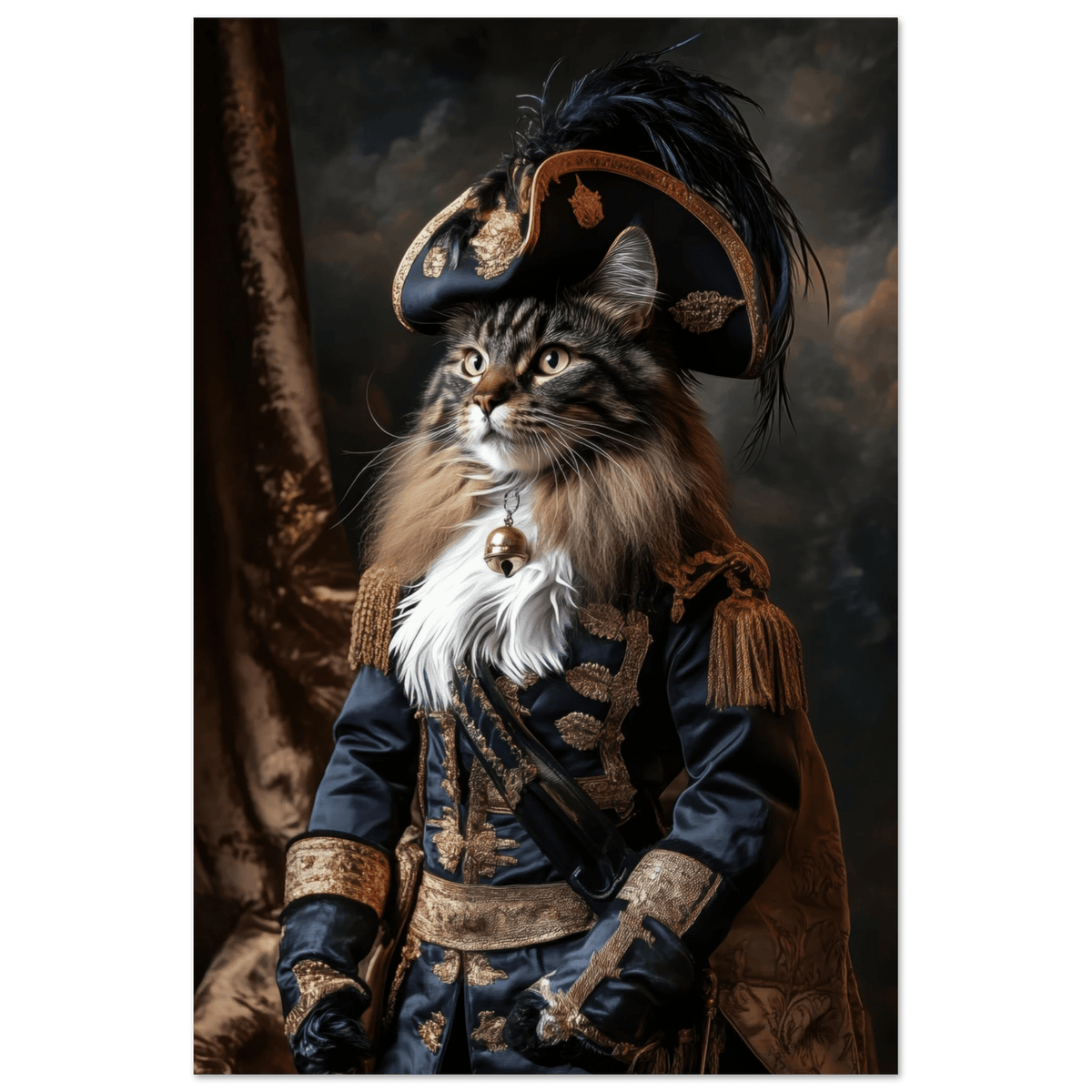 Baroque Military Commander Cat A fierce - looking - Shop Ai Art WebShop - Digital Art online Store