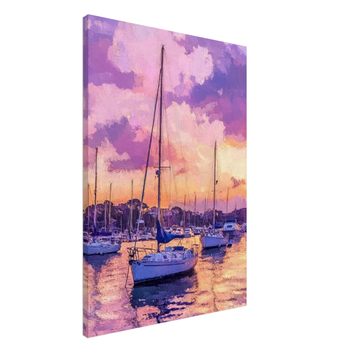 Boats at Dusk A harbor filled with gently rocky 2 - Shop Ai Art WebShop - Digital Art online Store
