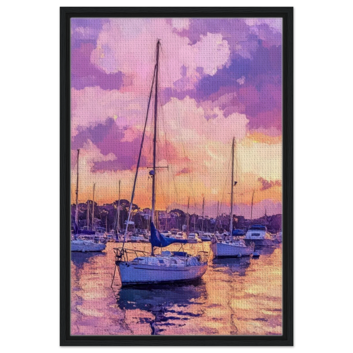 Boats at Dusk A harbor filled with gently rocky 2 - Shop Ai Art WebShop - Digital Art online Store