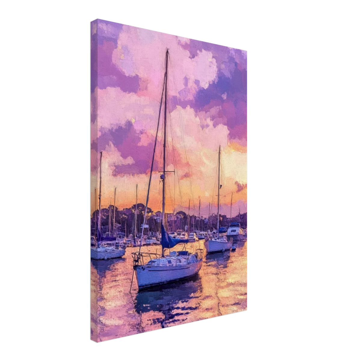 Boats at Dusk A harbor filled with gently rocky 2 - Shop Ai Art WebShop - Digital Art online Store