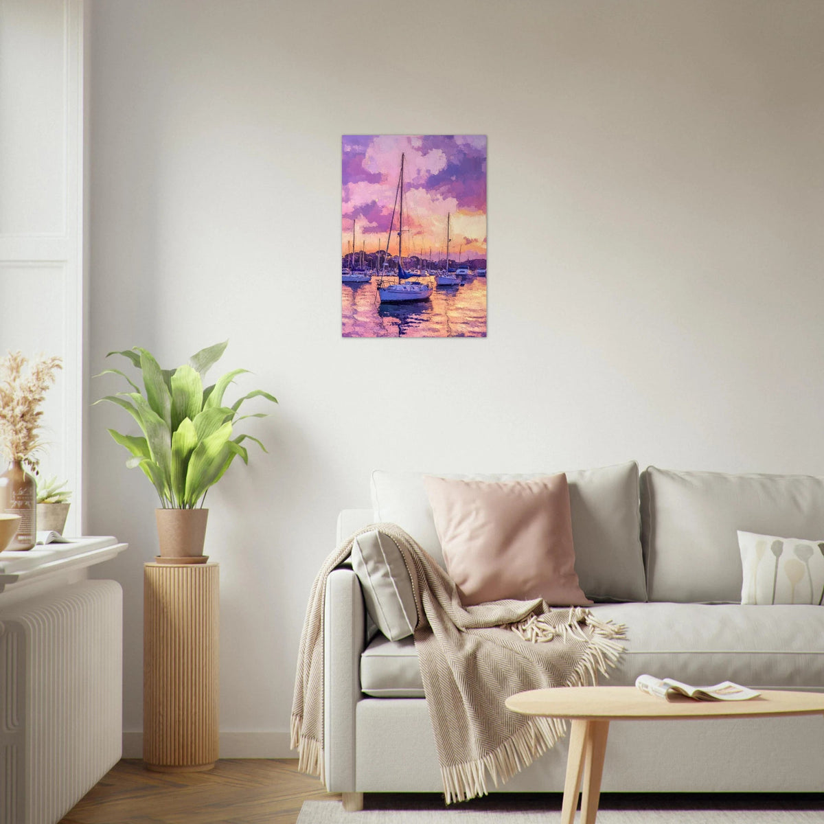 Boats at Dusk A harbor filled with gently rocky 2 - Shop Ai Art WebShop - Digital Art online Store
