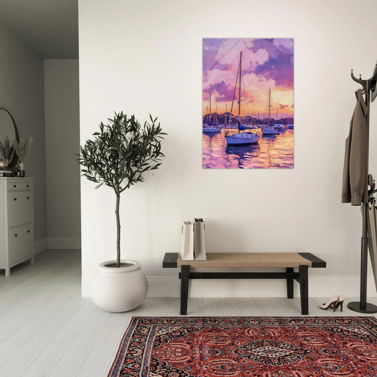 Boats at Dusk A harbor filled with gently rocky 2 - Shop Ai Art WebShop - Digital Art online Store