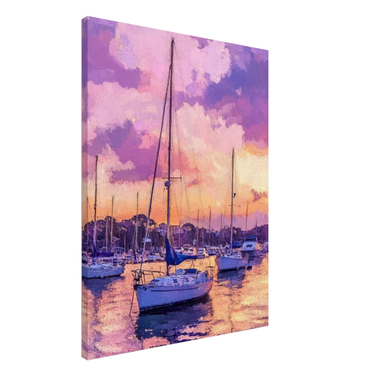 Boats at Dusk A harbor filled with gently rocky 2 - Shop Ai Art WebShop - Digital Art online Store