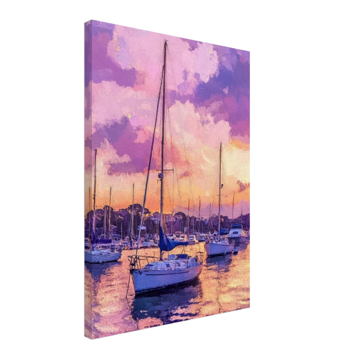 Boats at Dusk A harbor filled with gently rocky 2 - Shop Ai Art WebShop - Digital Art online Store