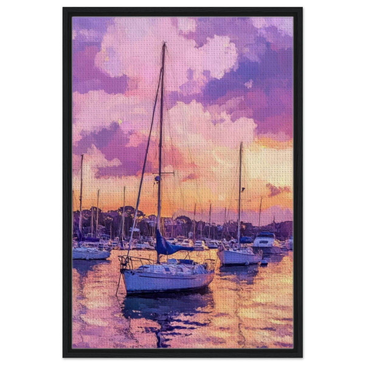 Boats at Dusk A harbor filled with gently rocky 2 - Shop Ai Art WebShop - Digital Art online Store
