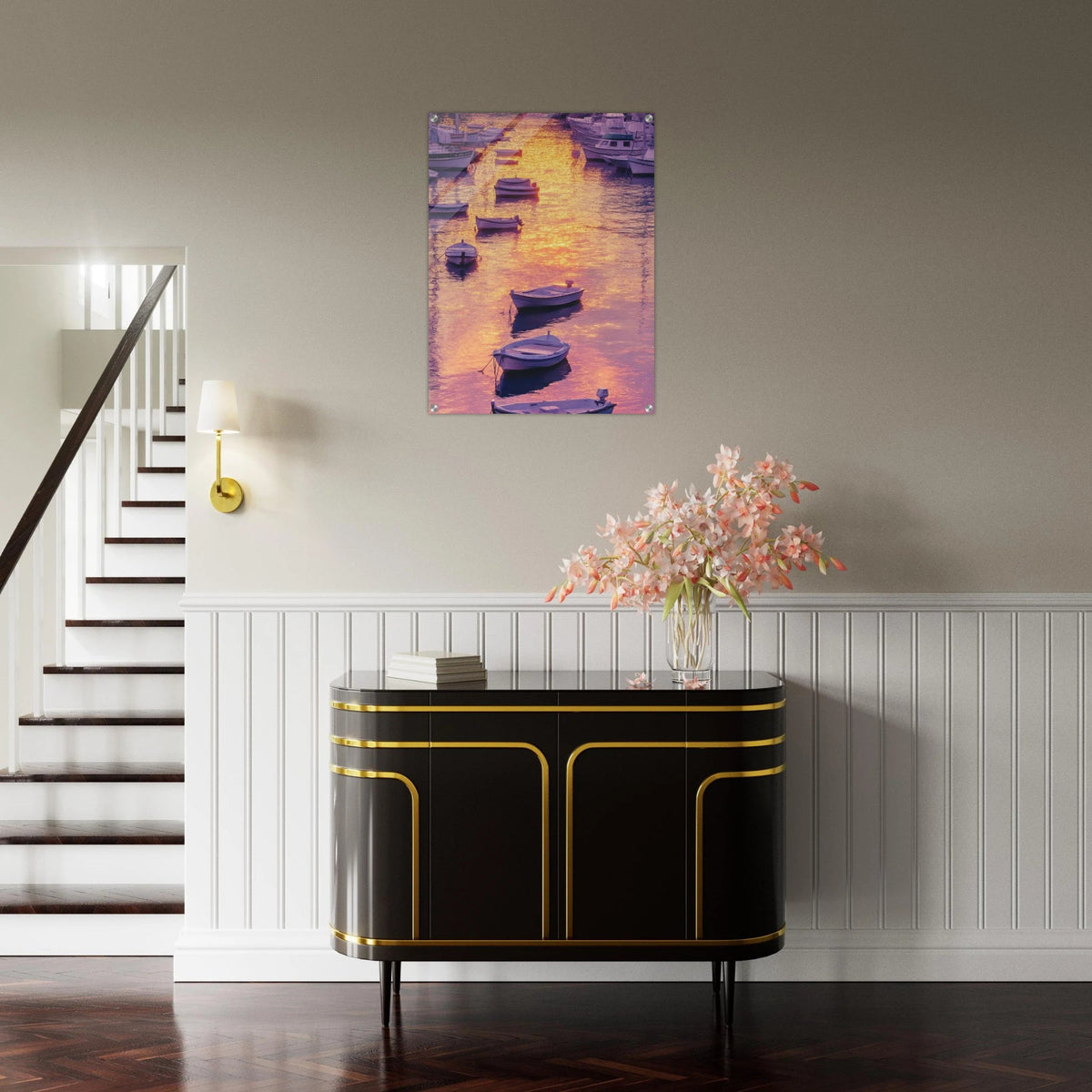Boats at Dusk A harbor filled with gently rocky 4 - Shop Ai Art WebShop - Digital Art online Store