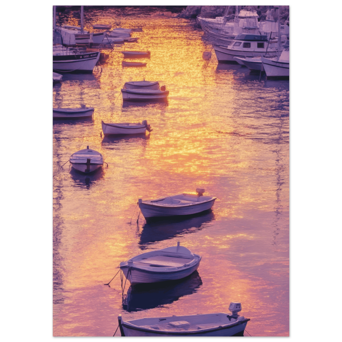 Boats at Dusk A harbor filled with gently rocky 4 - Shop Ai Art WebShop - Digital Art online Store