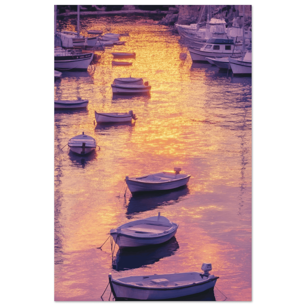 Boats at Dusk A harbor filled with gently rocky 4 - Shop Ai Art WebShop - Digital Art online Store