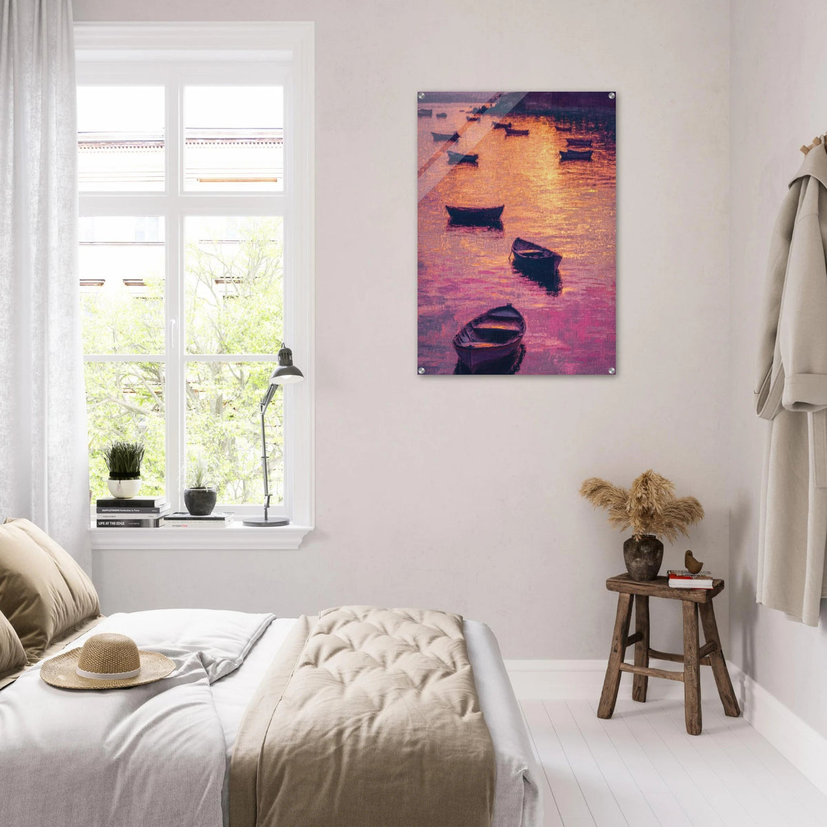 Boats at Dusk A harbor filled with gently rocky - Shop Ai Art WebShop - Digital Art online Store