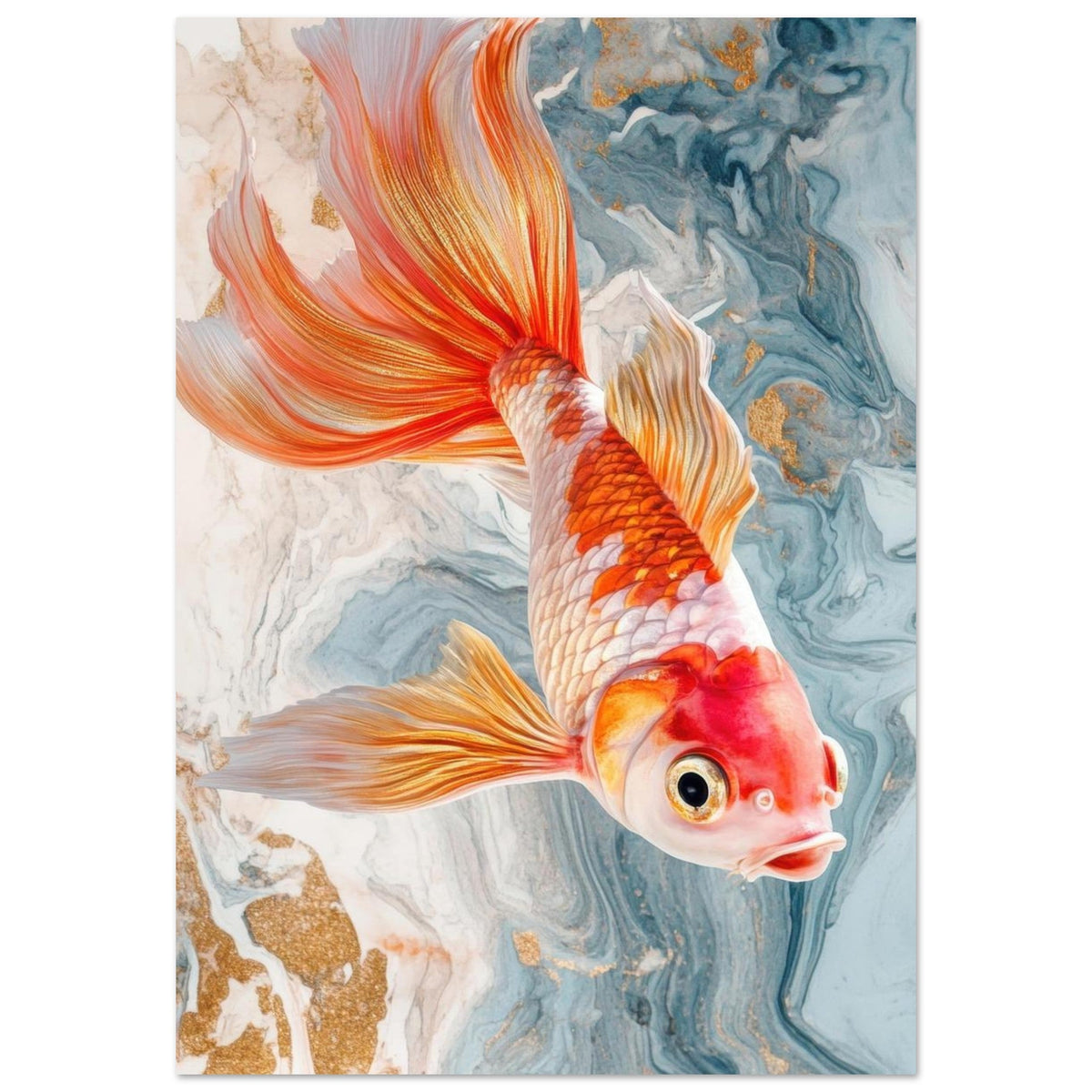 Bright tropical fish with gold - Shop Ai Art WebShop - Digital Art online Store